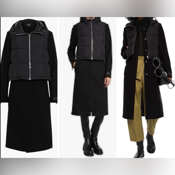 NWT MOOSE KNUCKLES Ranelagh Convertible Puffer Hooded Shell & Wool Coat Sz L - Picture 3 of 16